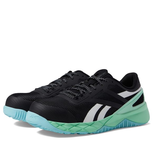Reebok Nanoflex TR Work EH Comp Toe Black/Seafoam Green/White 9 D - Wide - Picture 1 of 1